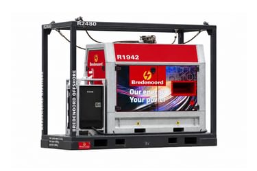Offshore Frame mit einem 35 kVA Stage V Aggregat